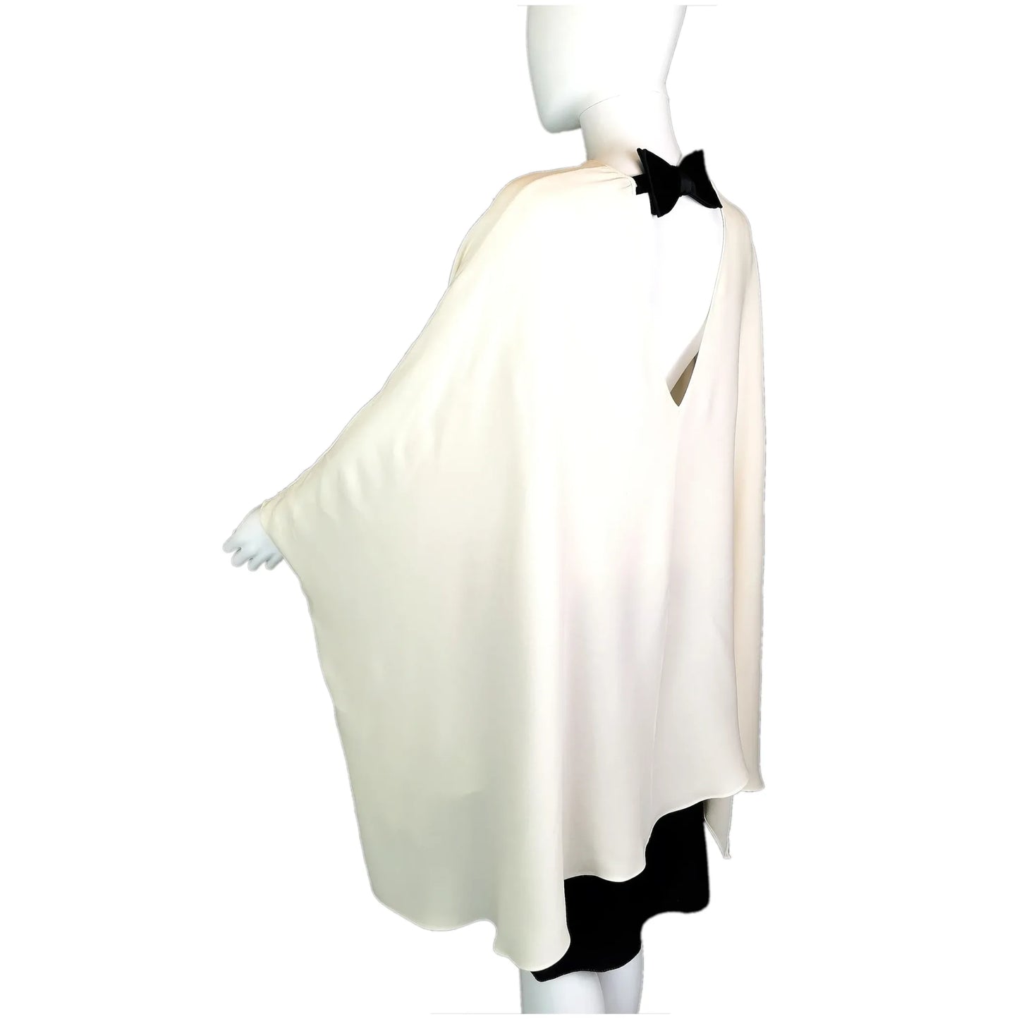 Valentino Silk Georgette cape blouse, bow back