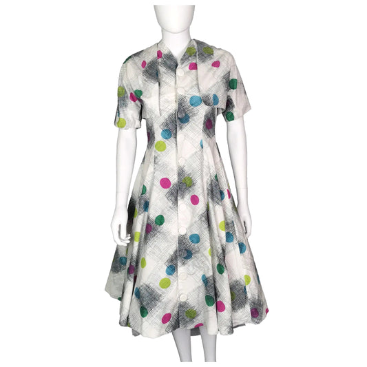 Vintage 1950s two piece dress, space age, bolero