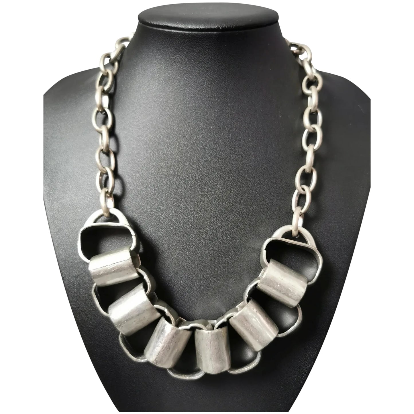 Vintage 1970s brutalist Steel statement necklace