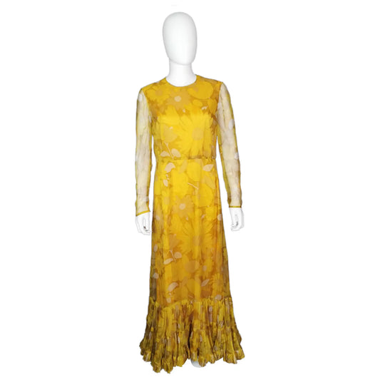 Vintage 1970s floral voile maxi dress, Boho, Artur Alain