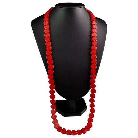 Vintage 90s plastic heart bead necklace