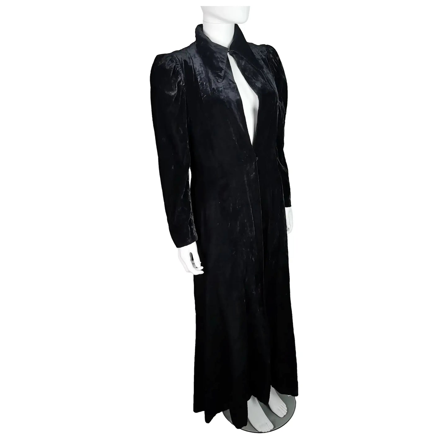Vintage Art Deco Black velvet opera coat, jacket