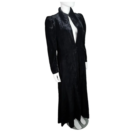 Vintage Art Deco Black velvet opera coat, jacket