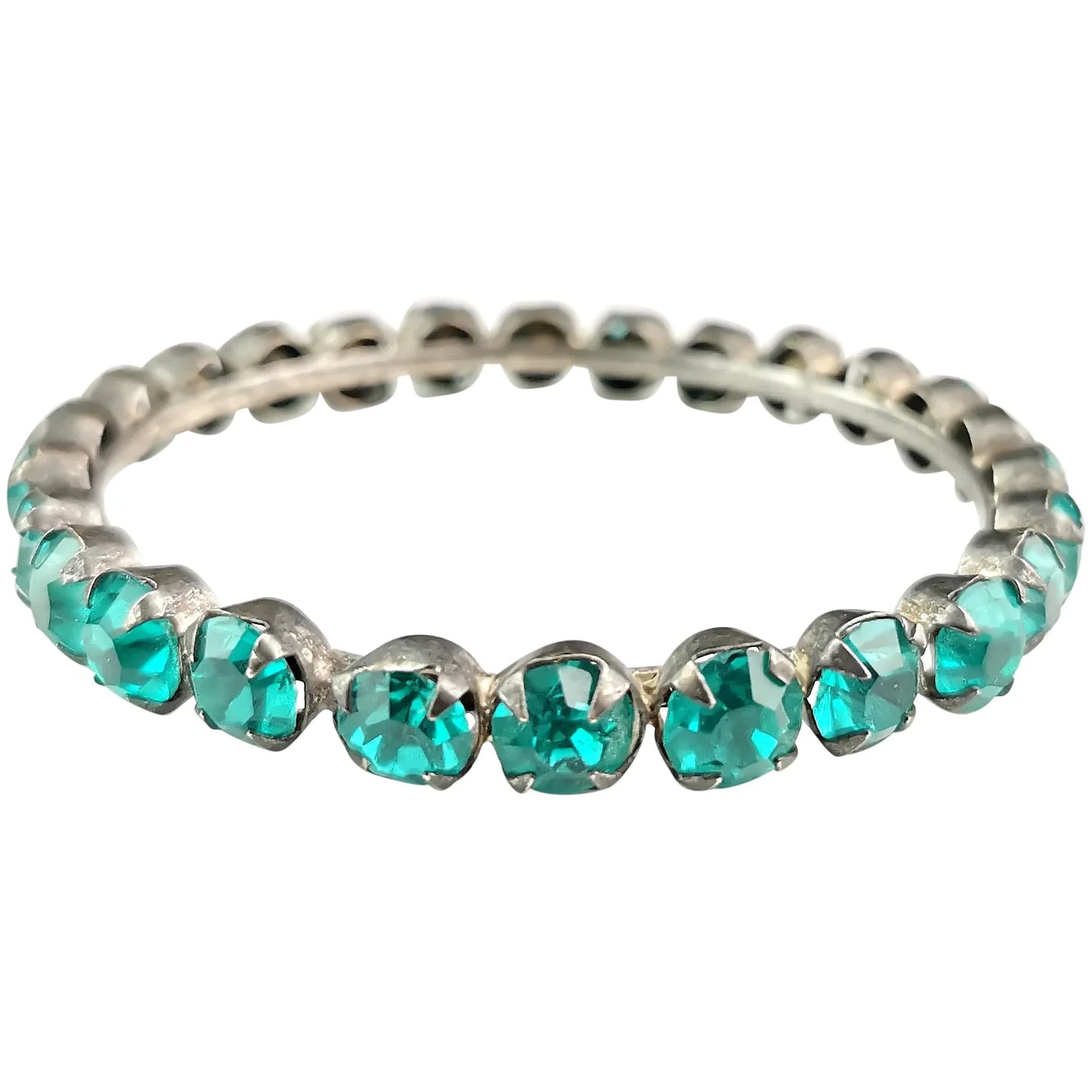 Vintage Art Deco teal blue Paste bangle