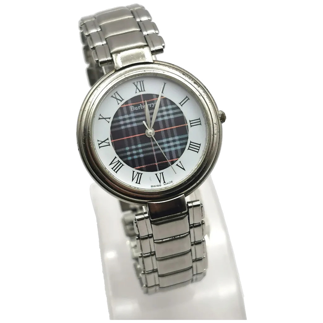Vintage Burberry men's stainless steel wristwatch