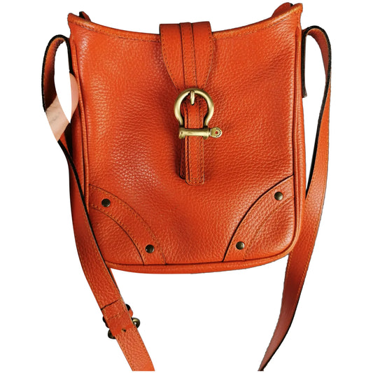 Burberry orange pebble leather Crossbody bag, shoulder bag