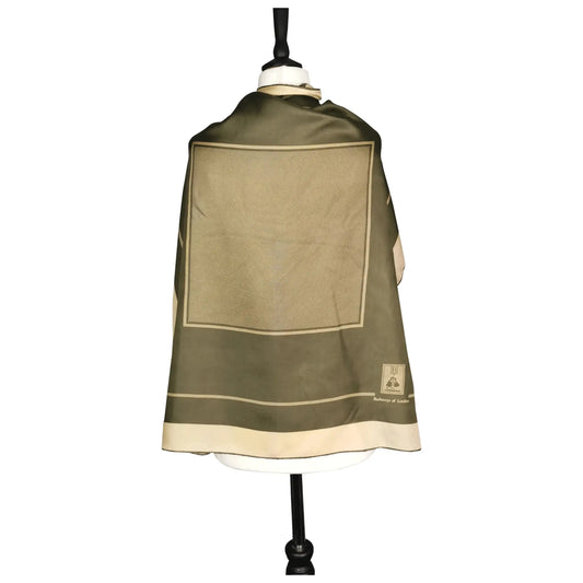 Vintage Burberry silk, Khaki and golden cream