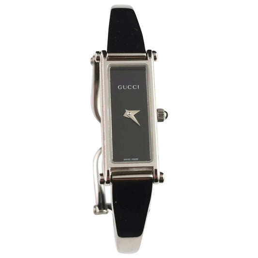 Vintage Gucci 1500l stainless steel ladies wristwatch, Horsebit bangle strap