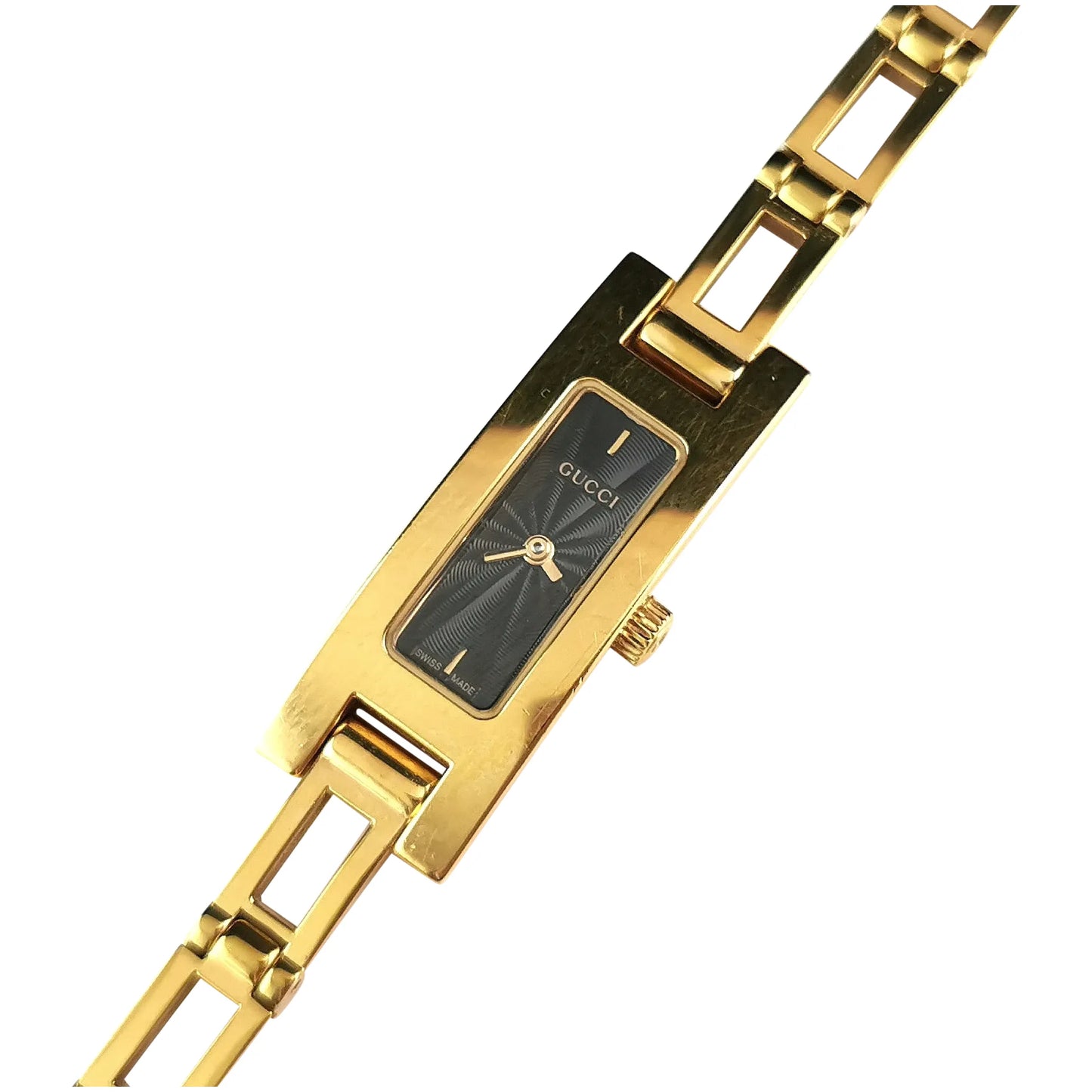 Gucci 3900l ladies gold plated wristwatch, boxed