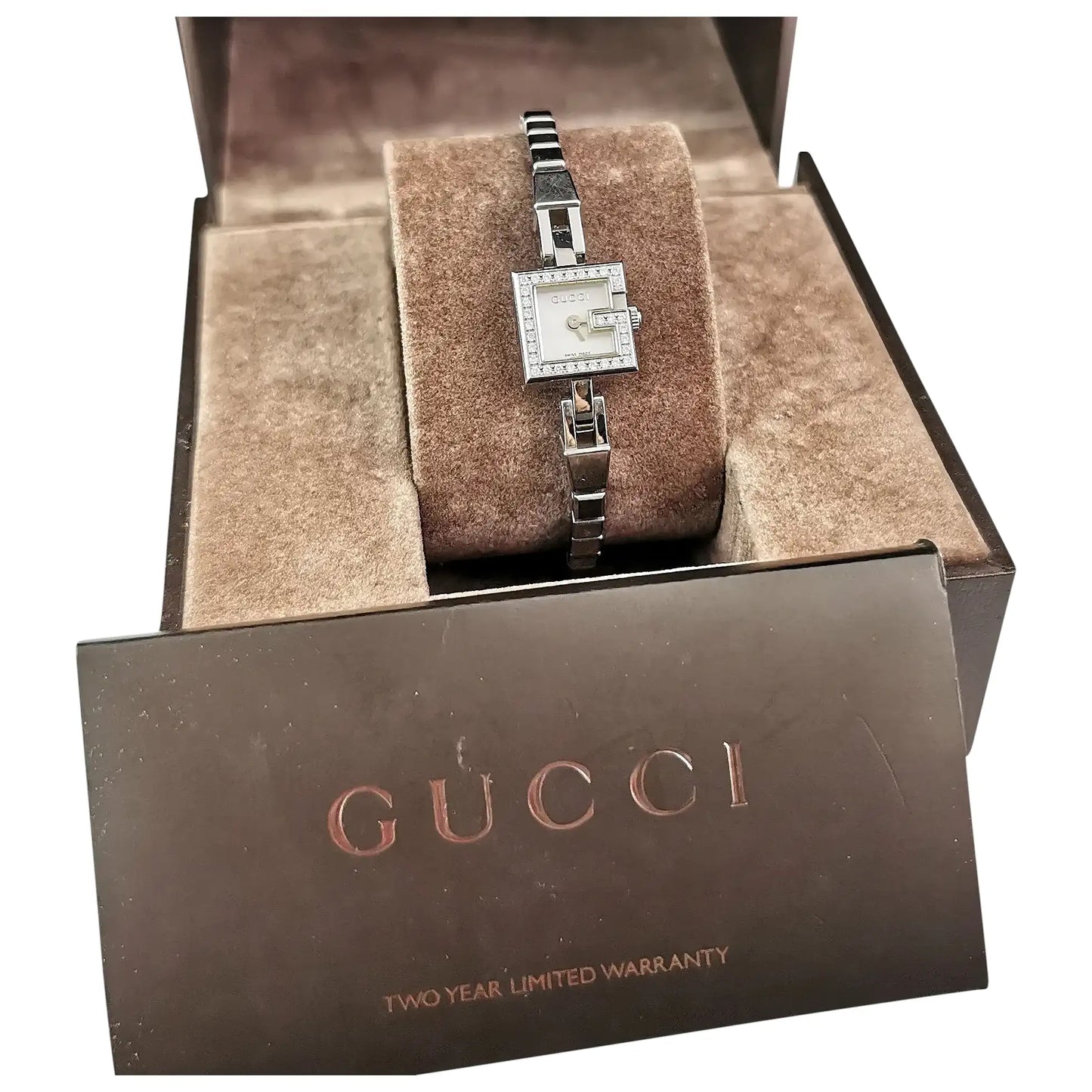 Vintage Gucci Mini G ladies diamante watch, wristwatch