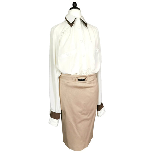 Vintage Gucci Tom Ford bamboo trim pencil skirt