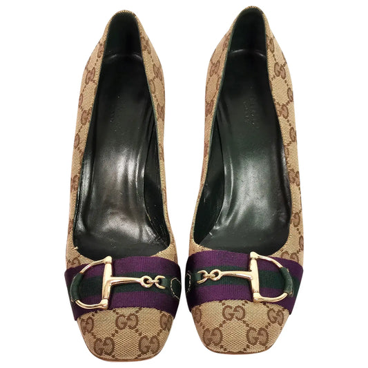 Vintage Gucci monogram horsebit shoes, Heeled pumps