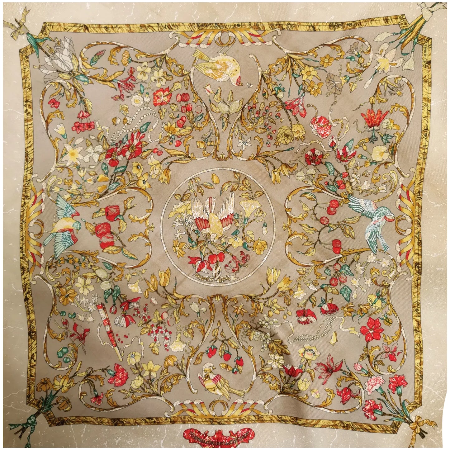 Hermes silk scarf, Pierres d-Orient et d'Occident, boxed