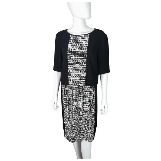 Vintage Jaeger Monochrome silk sheath dress