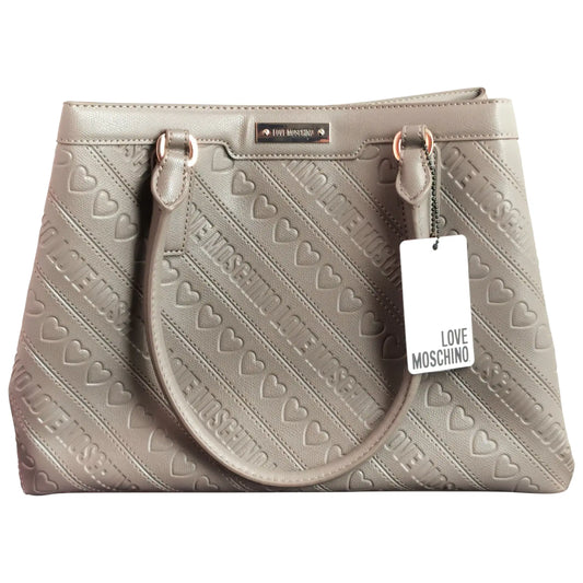 Vintage Love Moschino grey leather tote bag