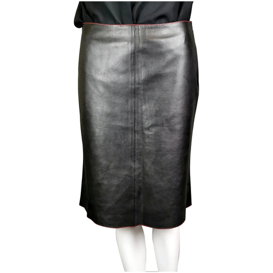 Miu Miu contrast leather midi skirt