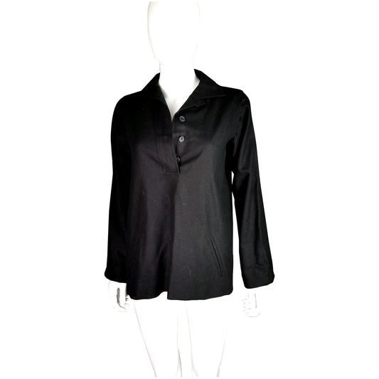 Vintage Yves Saint Laurent Rive Gauche black smock style top, blouse