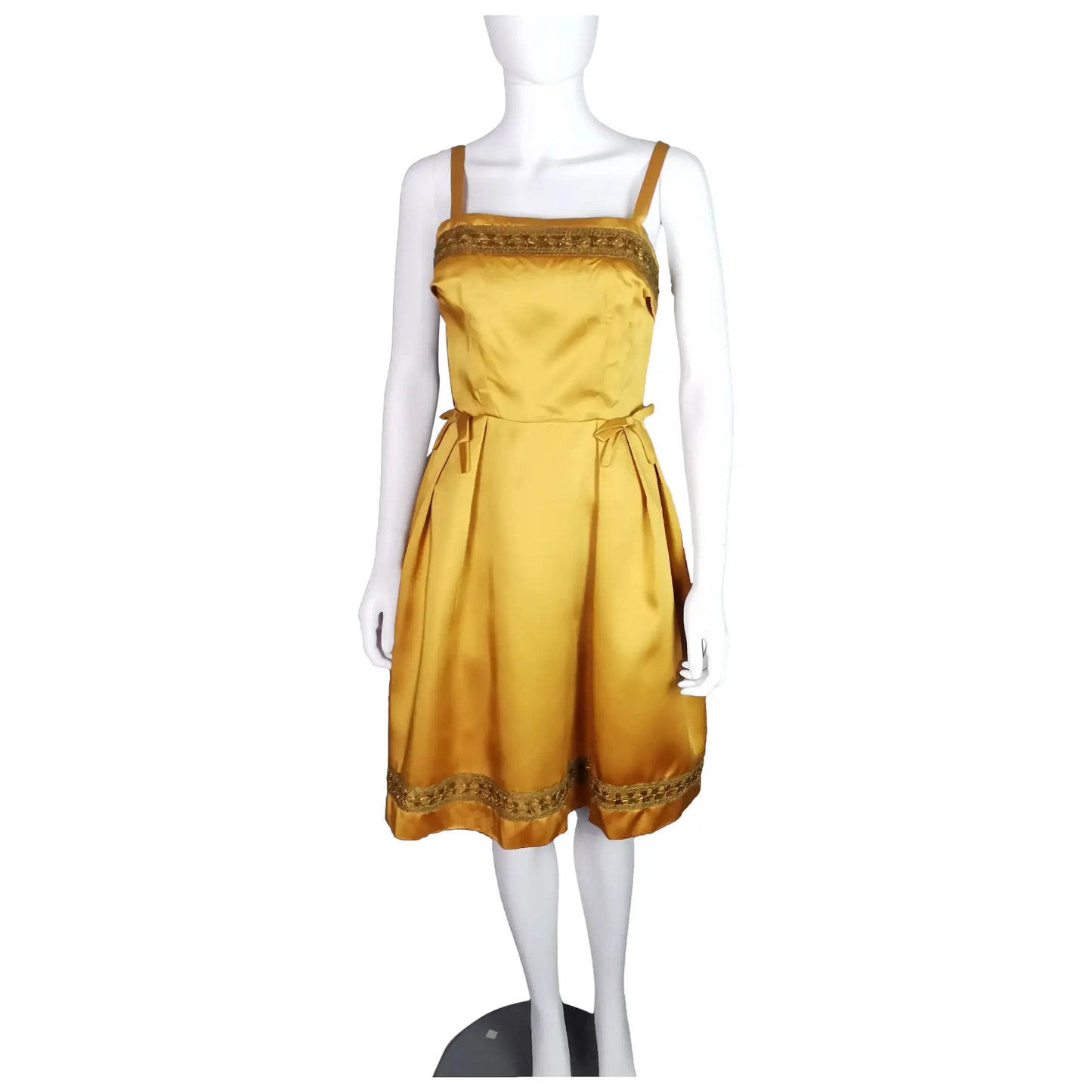 Vintage Copper satin cocktail dress, c1960s Kitty Copeland