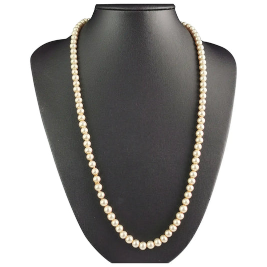 Vintage faux pearl necklace, single row, c1970s