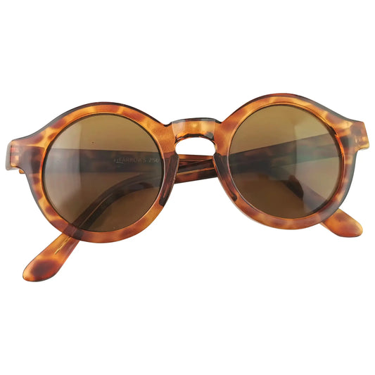 Vintage retro style round frame sunglasses, Linda Farrow, Faux tortoiseshell