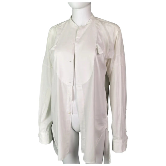 Vintage mens formal dress shirt, waffle cloth bib, C1960s Martus