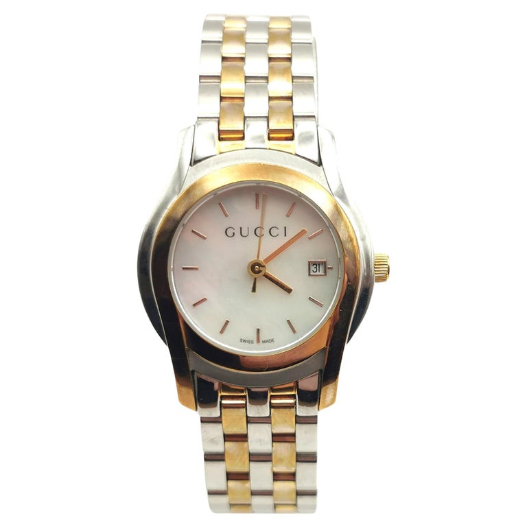 Gucci 5500L Ladies wristwatch, Stainless steel and gold plated