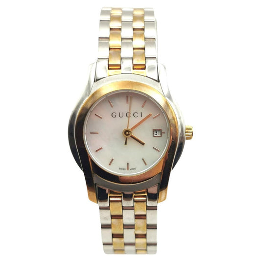 Gucci 5500L Ladies wristwatch, Stainless steel and gold plated