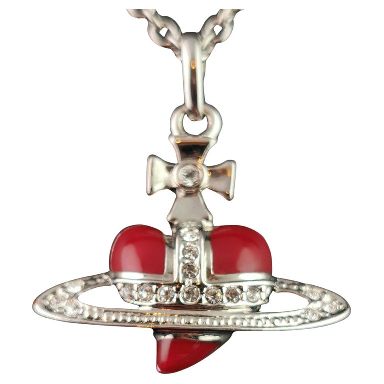 Vintage Vivienne Westwood heart orb pendant necklace, boxed