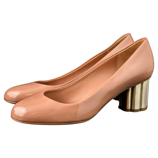 Salvatore Ferragamo blush pink patent leather heeled pumps, shoes