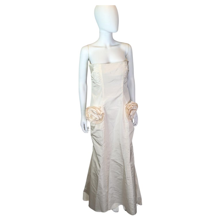 Vintage Valentino cream silk evening dress, prom, gown