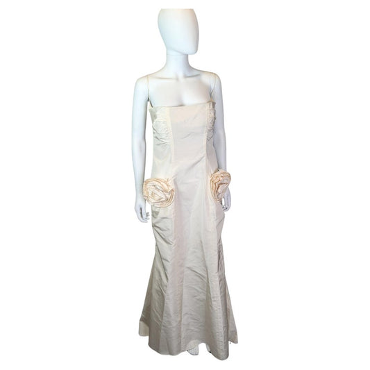 Vintage Valentino cream silk evening dress, prom, gown