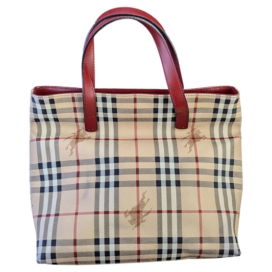 Vintage Burberry Haymarket check tote bag