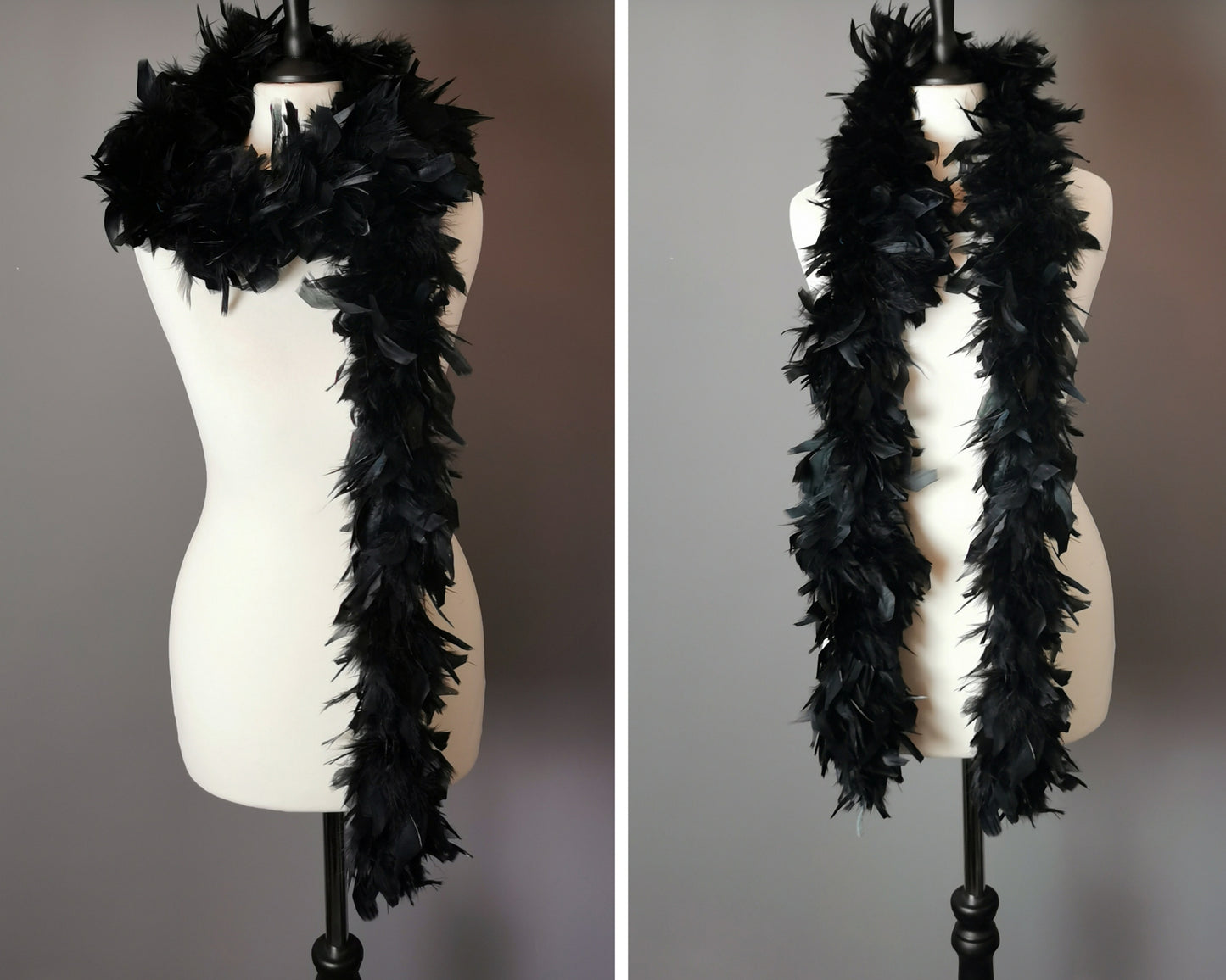 Vintage black feather boa, 1990s