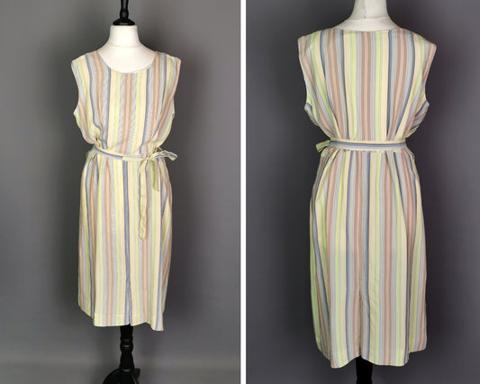 Vintage striped day dress, 1930's, Rayon