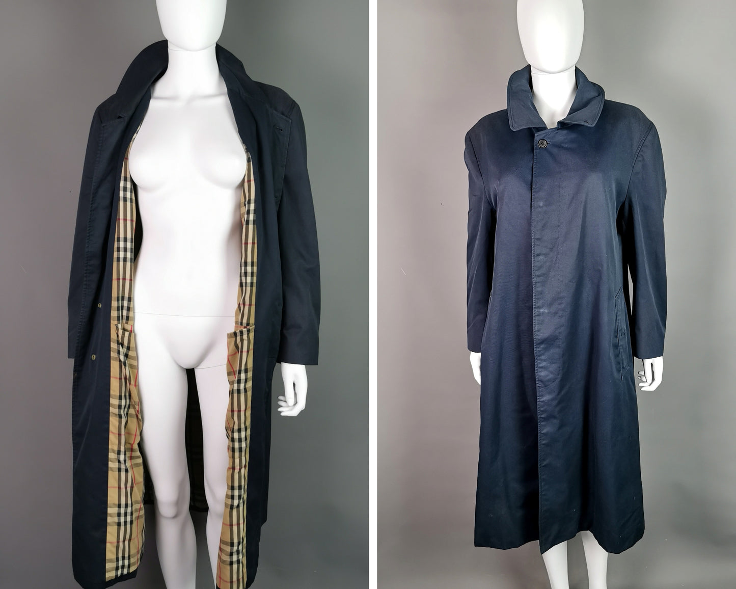 Vintage Mens Burberry navy trench coat, Mac