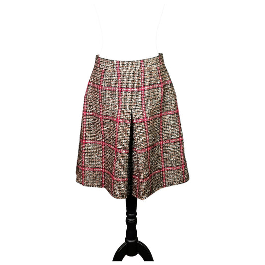 Dolce and Gabbana tweed pleat front skirt