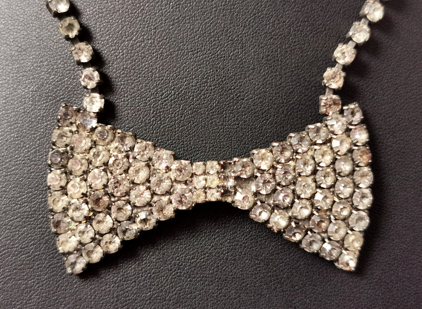 Vintage Art Deco paste bow choker necklace, 1920s