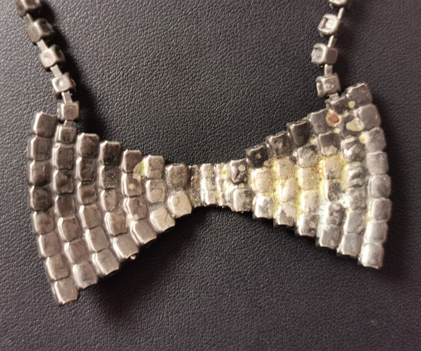 Vintage Art Deco paste bow choker necklace, 1920s