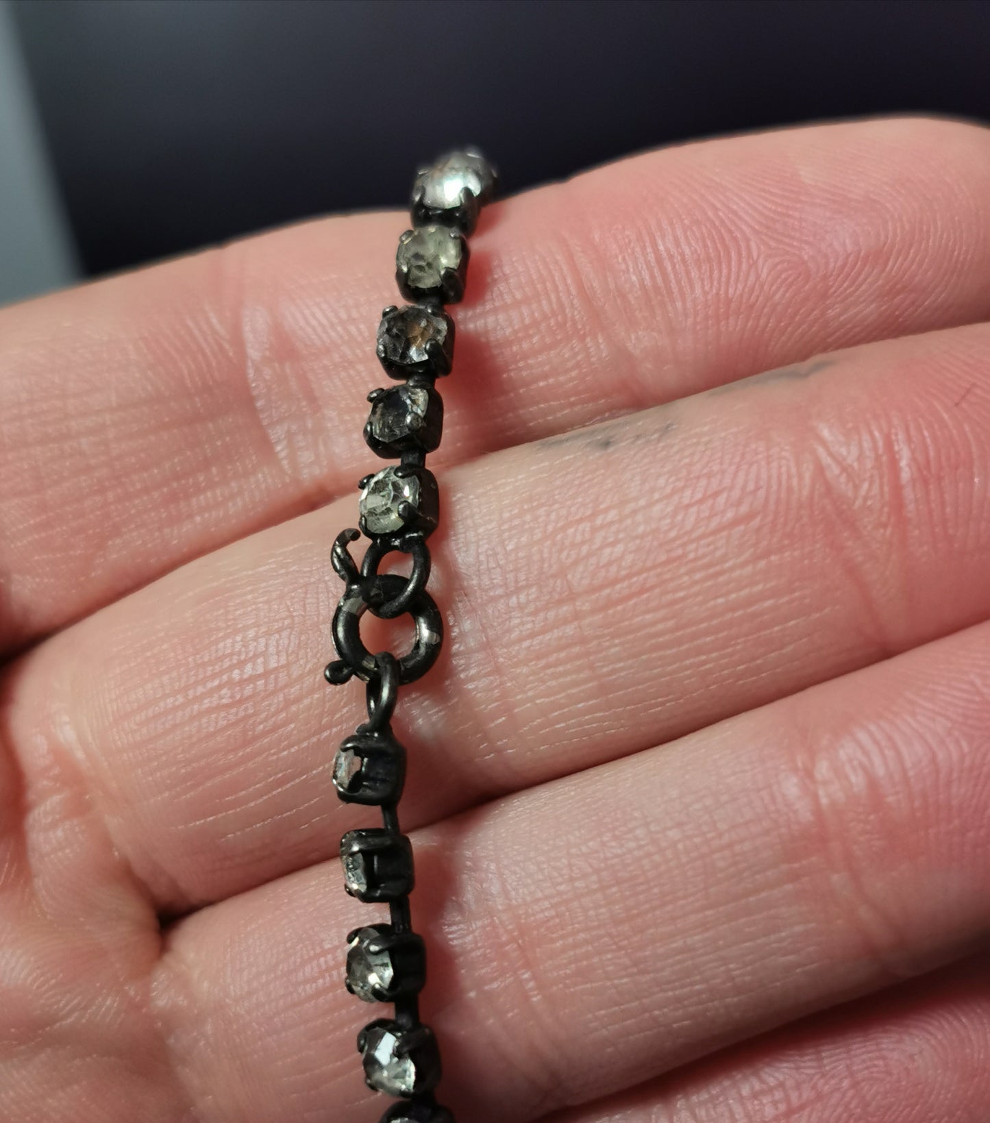 Vintage Art Deco paste bow choker necklace, 1920s