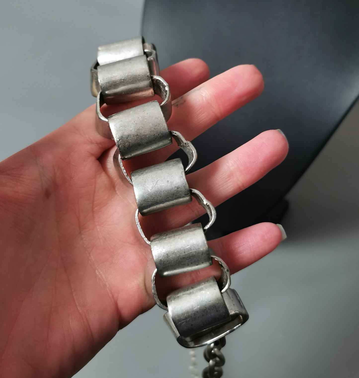 Vintage 1970s brutalist Steel statement necklace