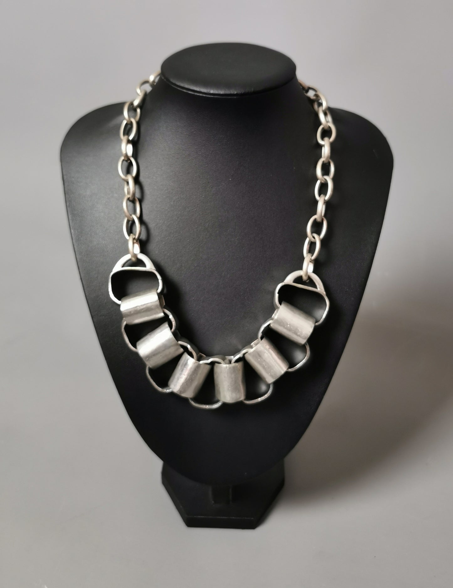 Vintage 1970s brutalist Steel statement necklace