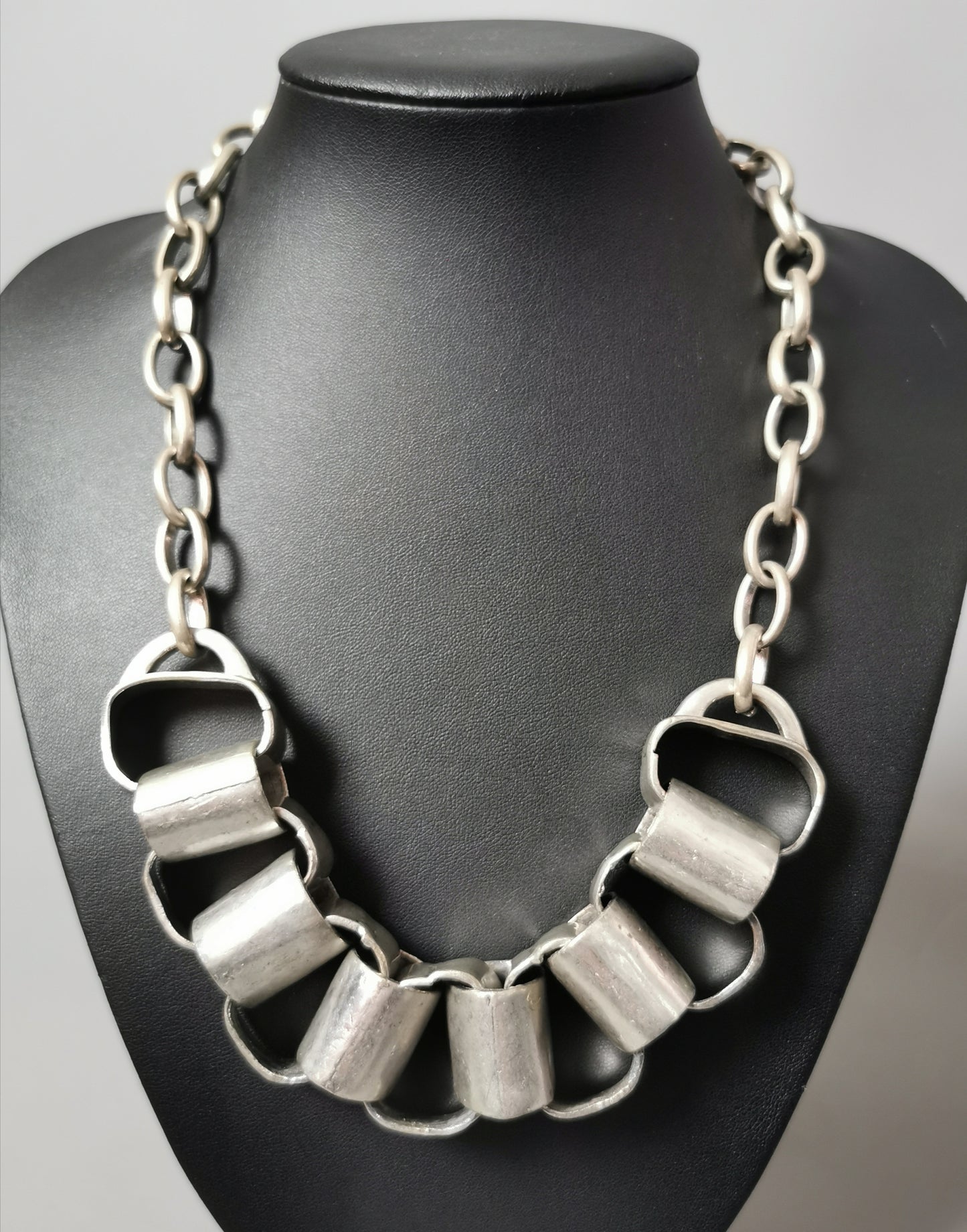 Vintage 1970s brutalist Steel statement necklace