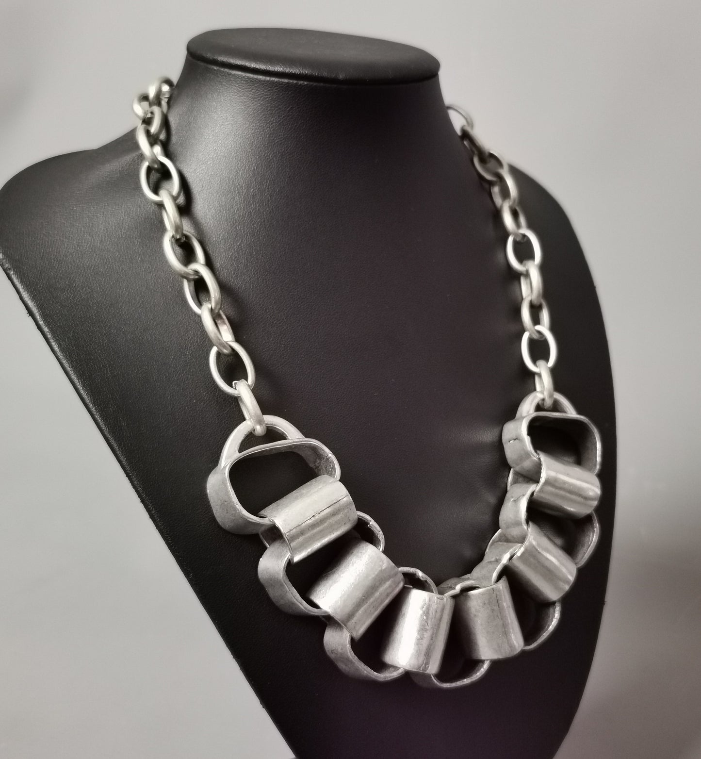 Vintage 1970s brutalist Steel statement necklace