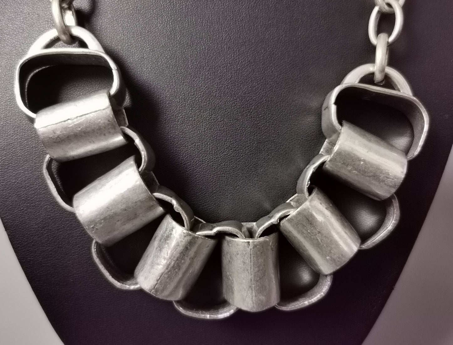 Vintage 1970s brutalist Steel statement necklace
