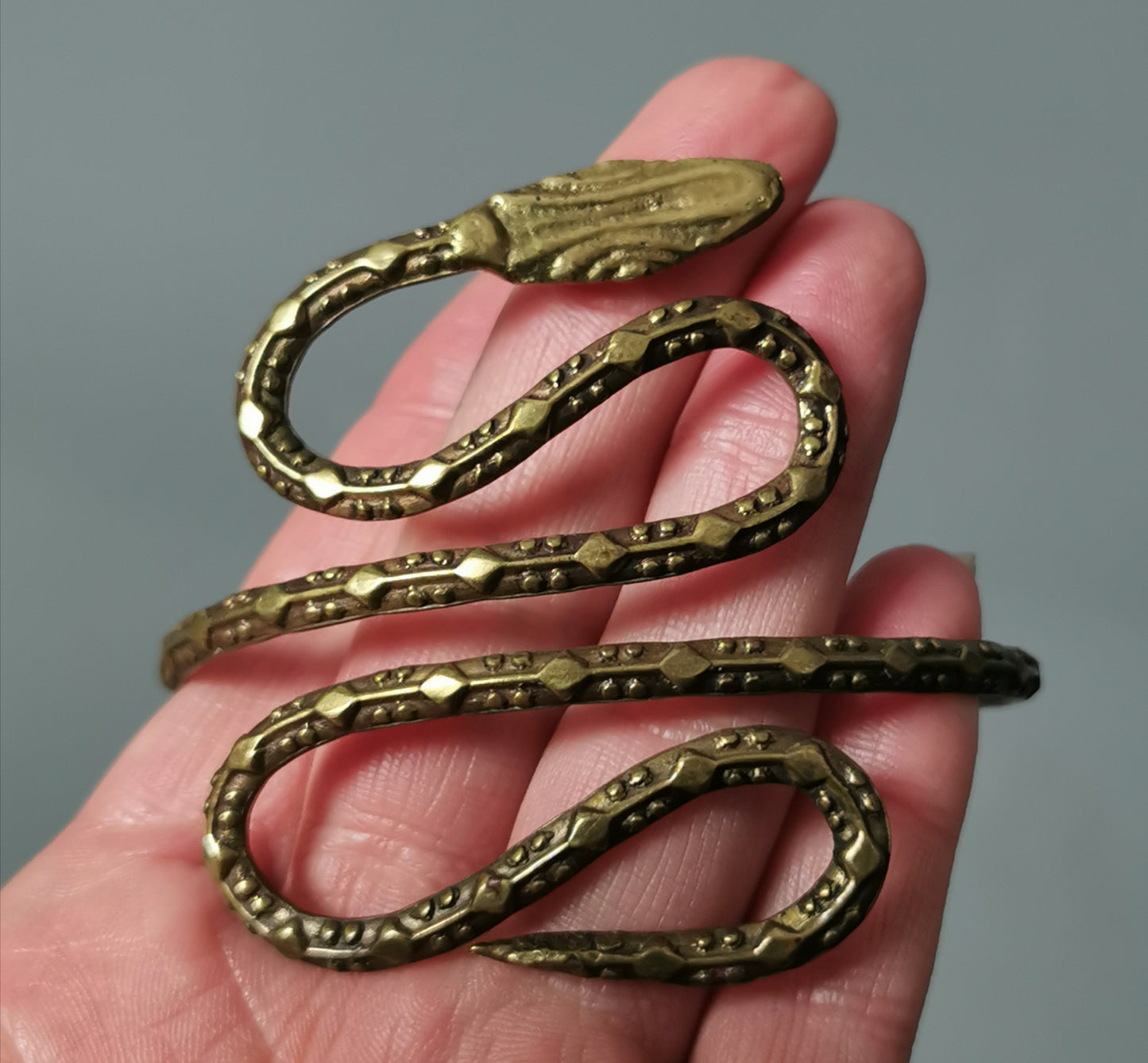 Vintage Art Deco snake arm cuff bangle