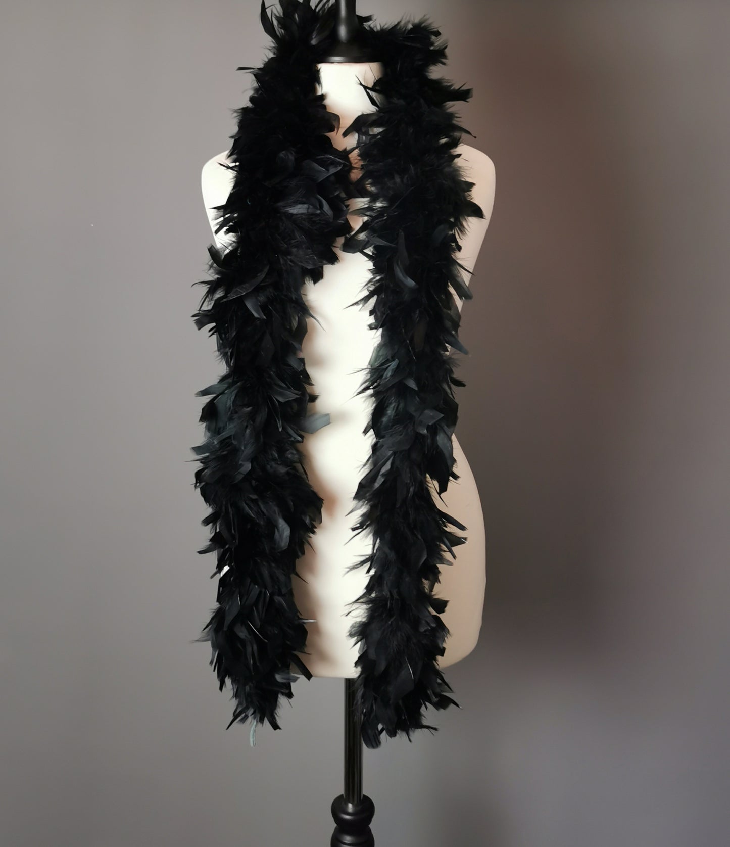 Vintage black feather boa, 1990s