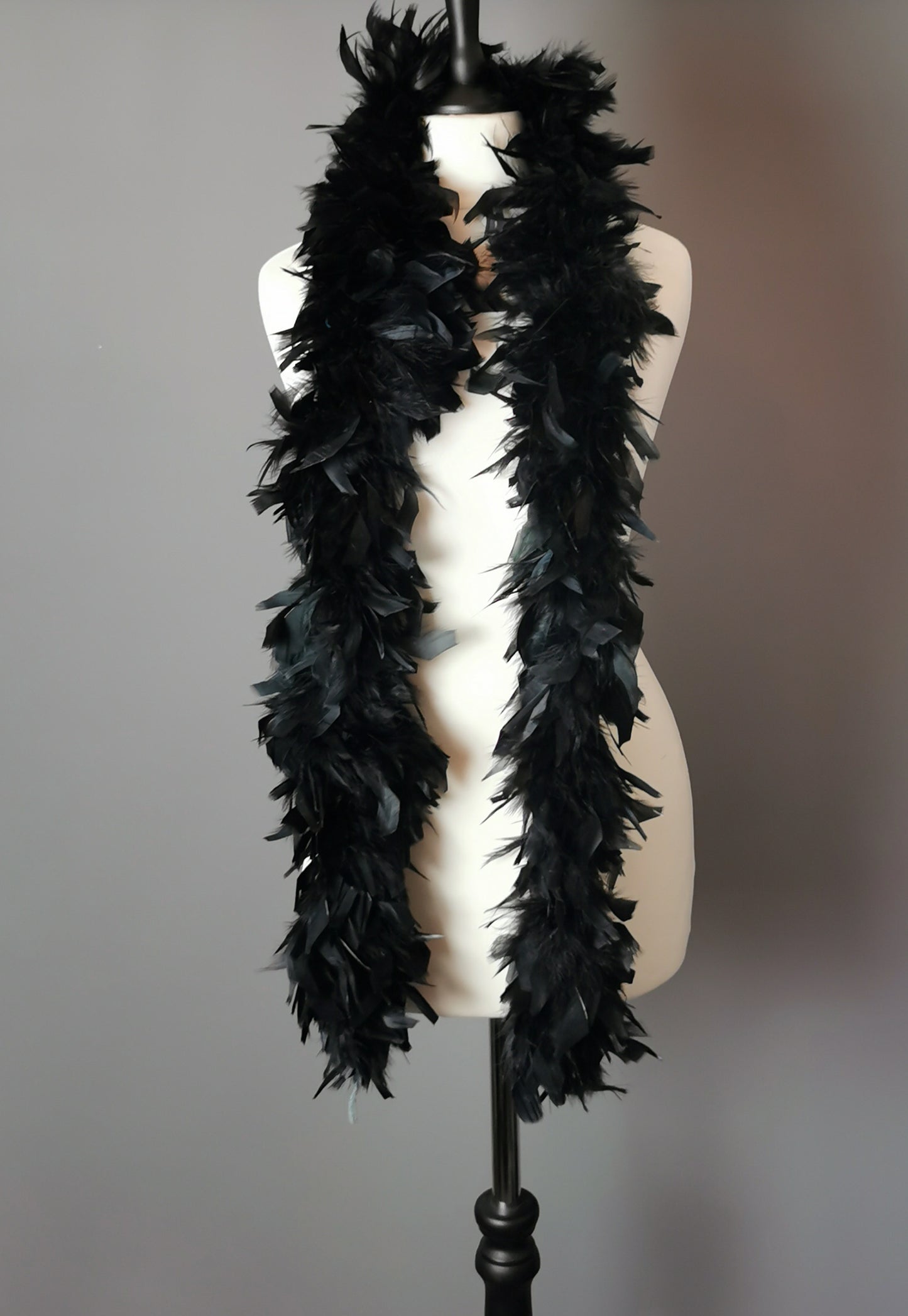 Vintage black feather boa, 1990s