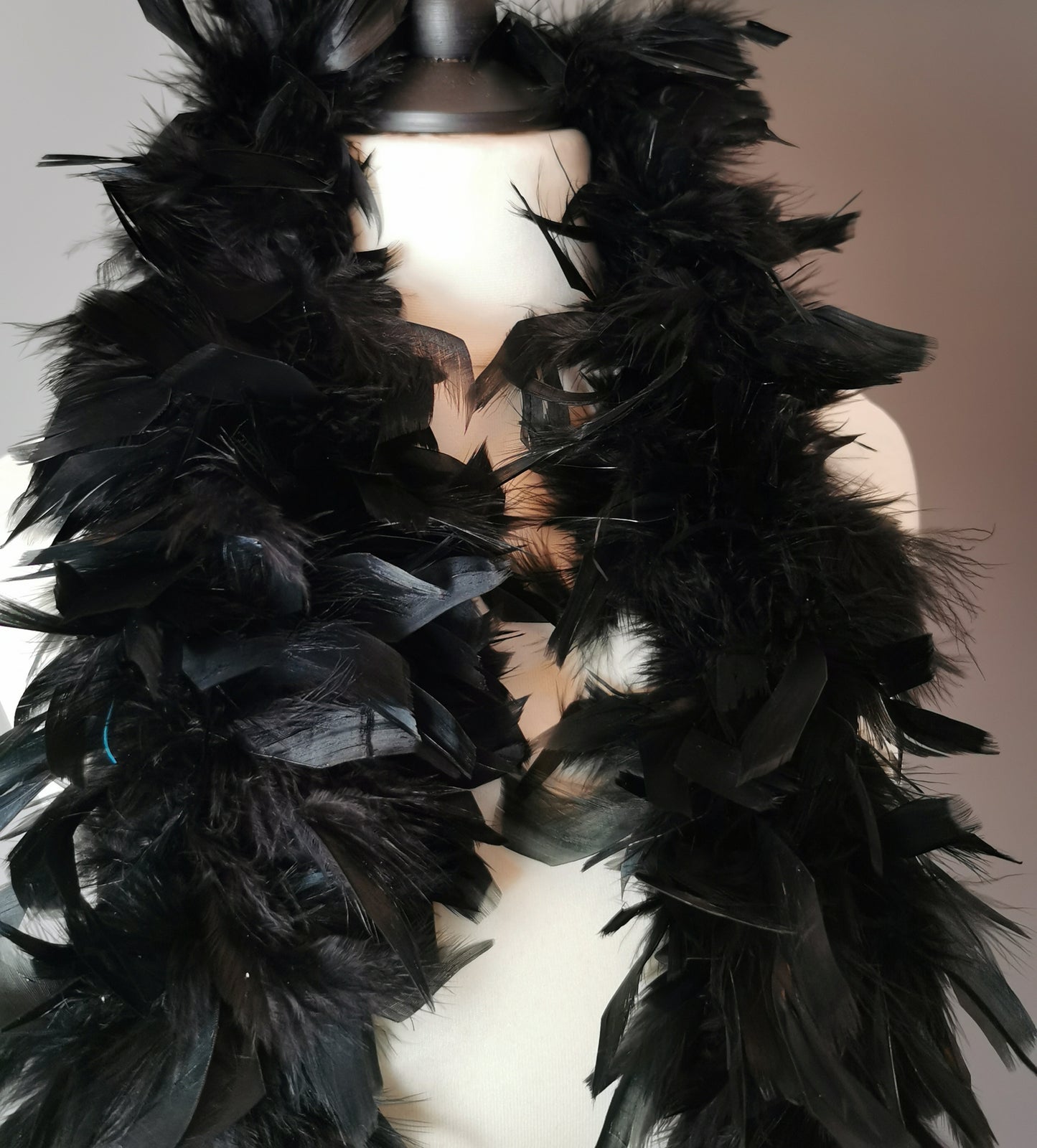 Vintage black feather boa, 1990s