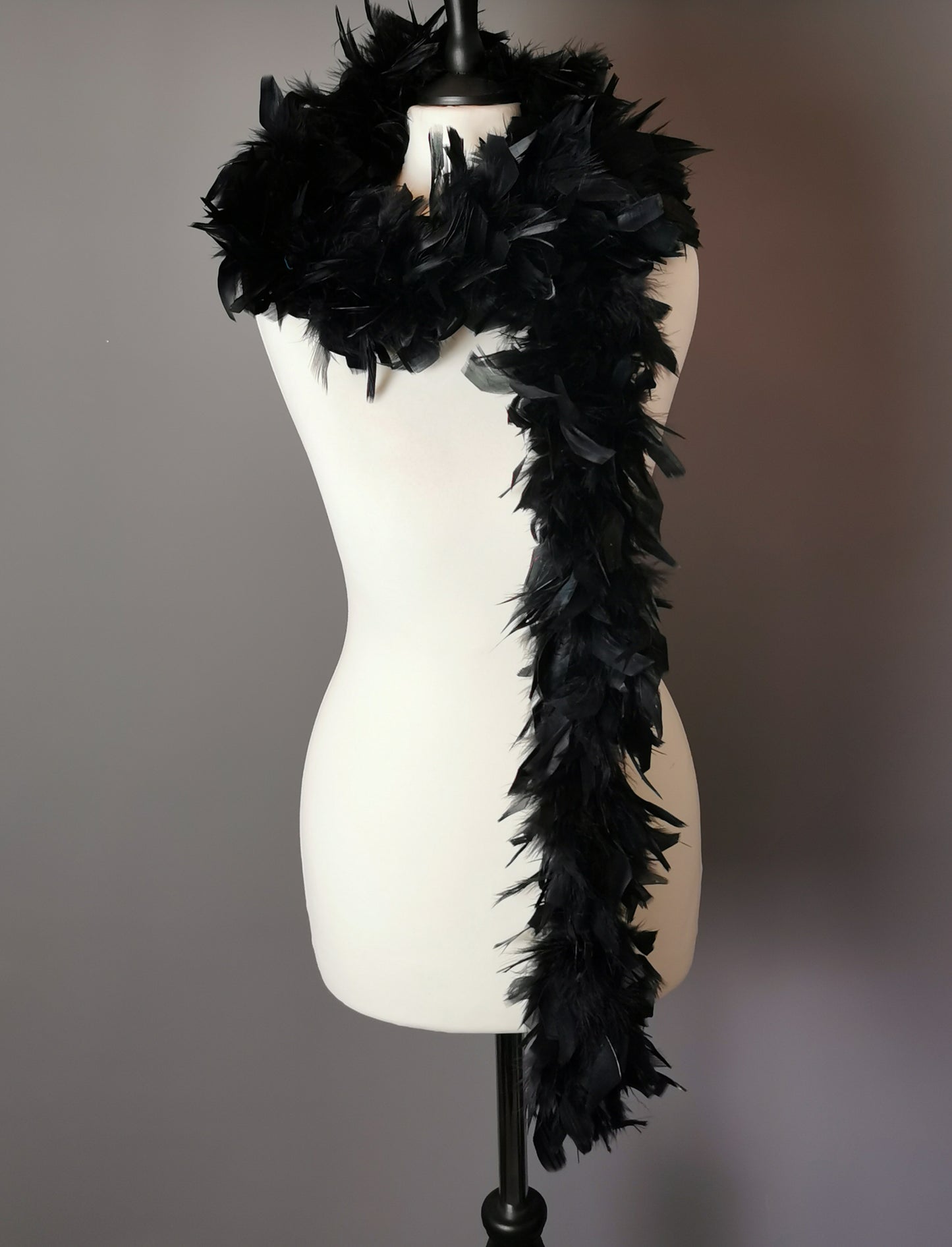 Vintage black feather boa, 1990s