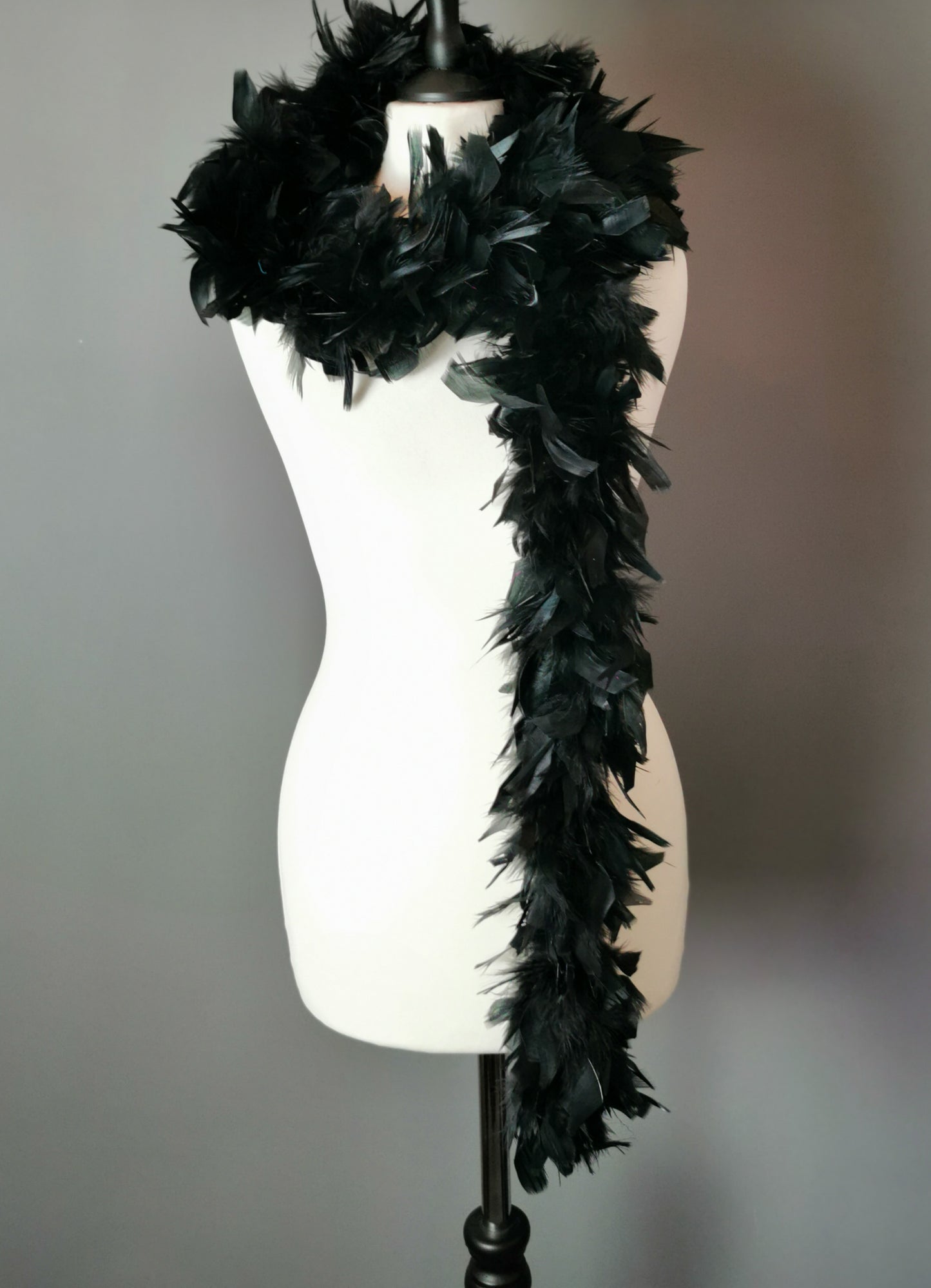 Vintage black feather boa, 1990s